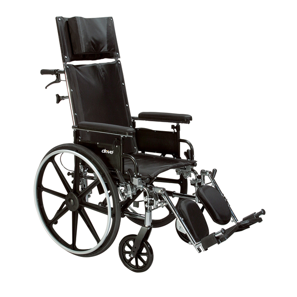 Drive Medical Viper Plus GT Full Reclining Wheelchair, Full Arms, 16" Seat pla416rbdfa